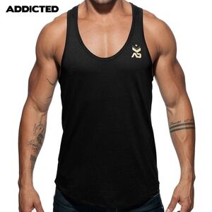 Addicted Tank Top Medium Gently worn 100% cotton 18" armpit to armpit